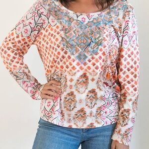 Sundance Multicolor Patterned Top Embroidered